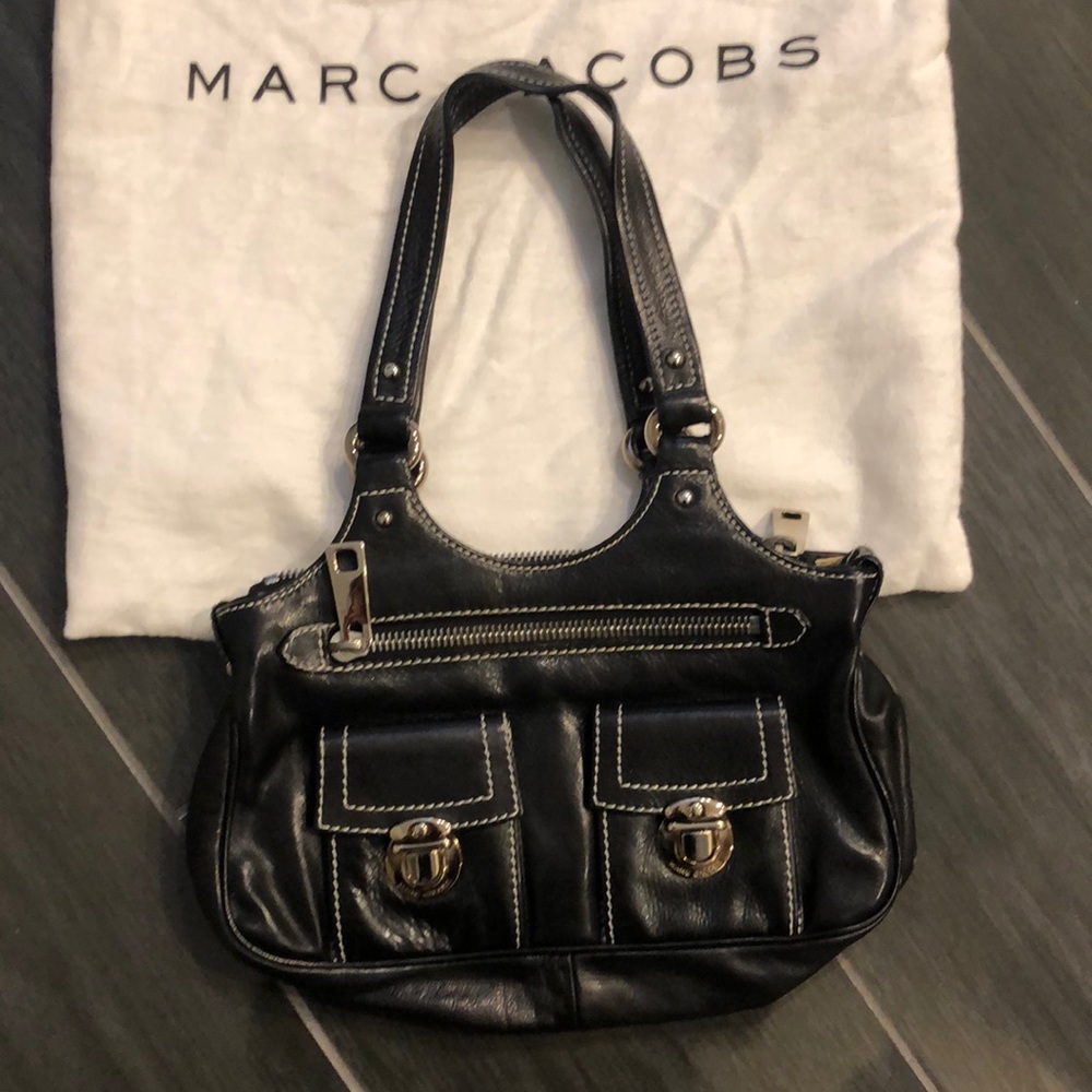 Marc Jacobs black leather handbag
